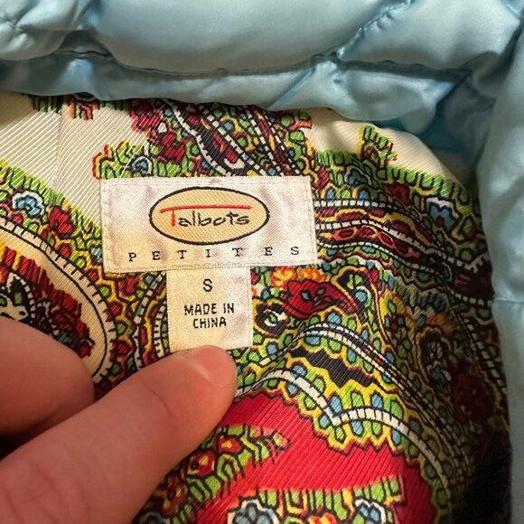 Vintage Talbots Petites Baby Blue Insulated Women's Puffer Vest Jacket - Picture 2 of 4